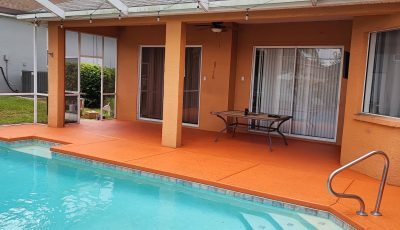 repainted pool deck and siding