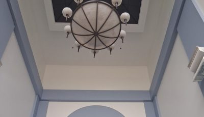 repainted high walls and vaulted ceiling