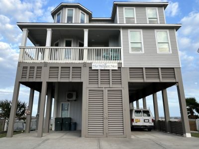 exterior of house with two tone paint