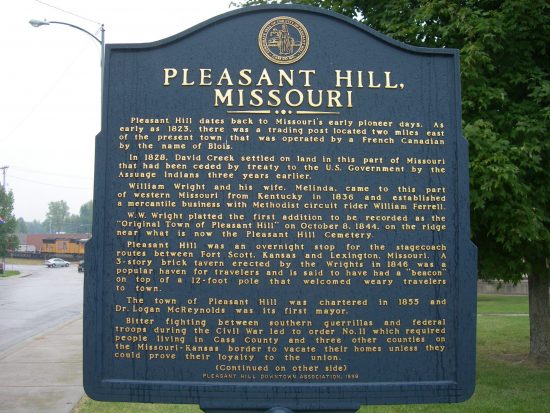 pleasant hill historical plaque