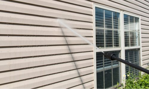 Our exterior painting process, step 2.