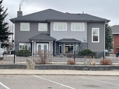 grey painted building