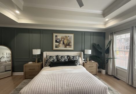 bedroom after light carpentry and painting