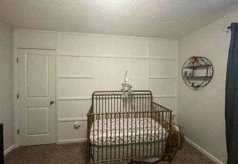 nursery after light carpentry and painting