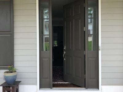 exterior painting front entrance of a home in south carolina
