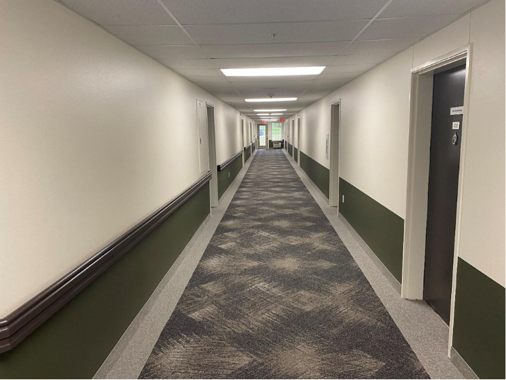 Commercial interior painting of hallway in retirement living London, ON. Preview Image 4