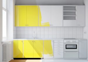 yellow kitchen cabinets painted