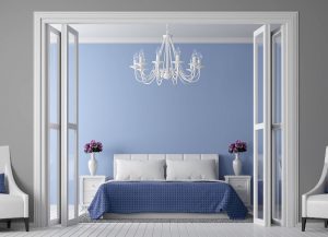 blue painted room