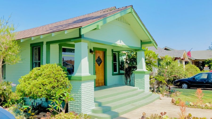 Another view of the repainted porch in shades of green. Preview Image 6