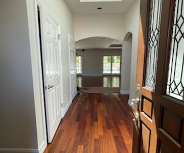 Interior hallway repainted an off-white color.