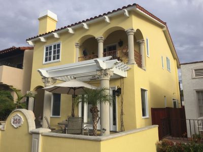 Yellow & White Stucco Exterior