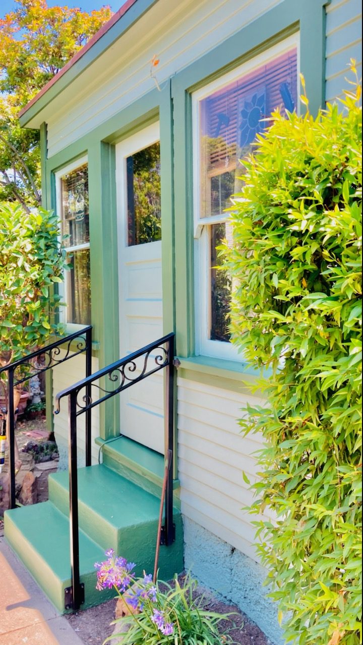 Concrete entryway steps painted to match the trim. Preview Image 1