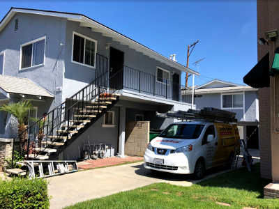 Exterior beach house painting in Long Beach.