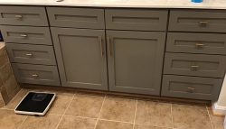 Vanity cabinets after painting