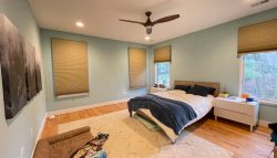 Pastel Green Interior Painting of a Bedroom