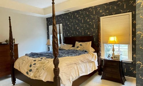 Elegant Sky Blue Design Wallpaper Installation