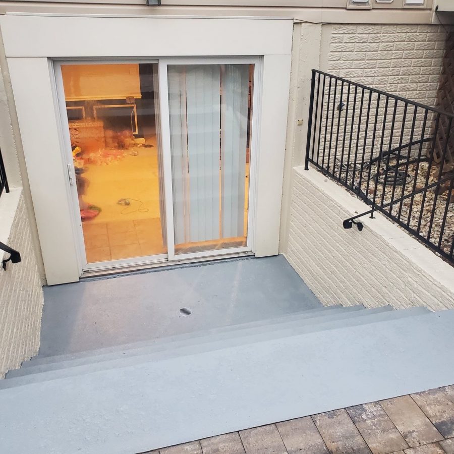 basement walk out cleaned and painted