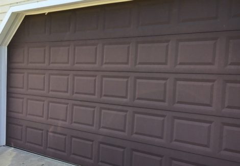 Garage door before repaint