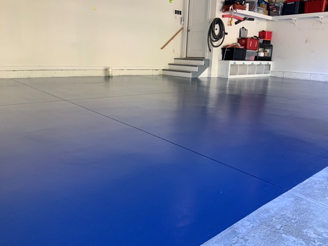 photo of painted garage floor in the highlands