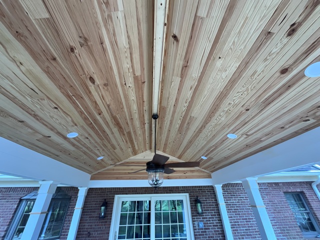 photo of wood ceiling to be stained