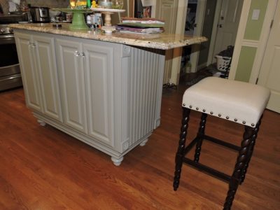kitchen island repainted in new albany - after