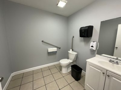 photo of repainted restroom in valley station louisville