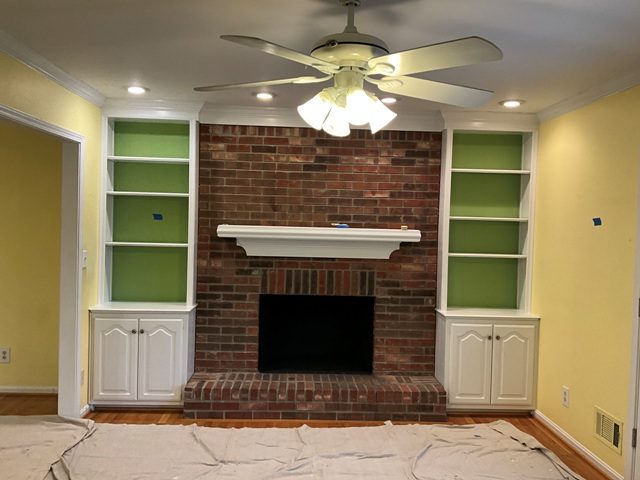 photo of built-in shelving and mantle to be repainted Preview Image 1