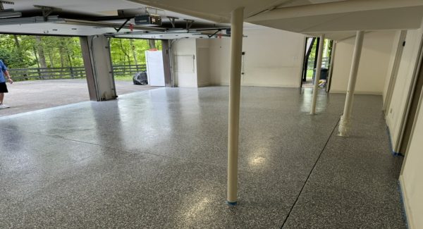 photo of garage interior and exterior being renovated in louisville