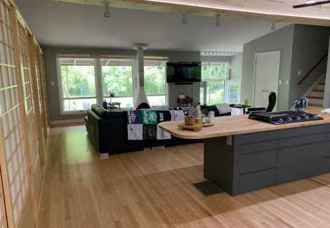 interior painting project in indian hills, kentucky - after picture of the tv area