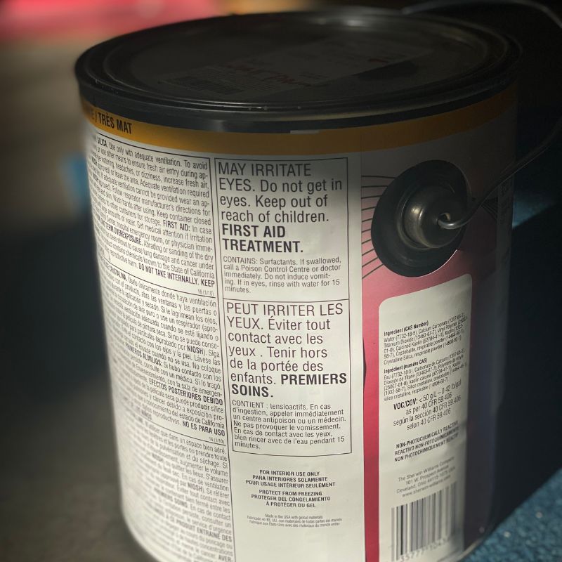 Paint can warning label