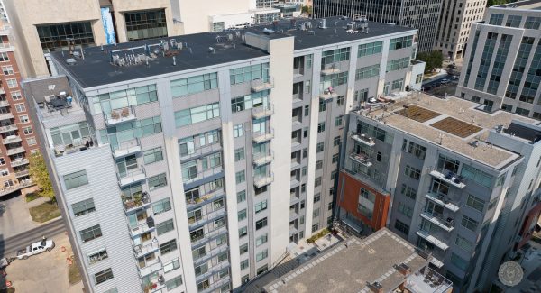 Condo Painting Project arial view of building from afar