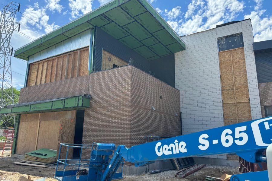 Cudahy Fire Station outside facade being installed Preview Image 8