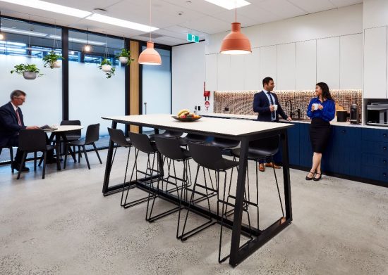 office with polished concrete floor
