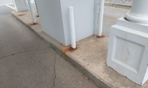 Rusted Bollards and Columns
