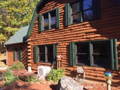 Completed log home staining in turner, me, by certapro painters of maine