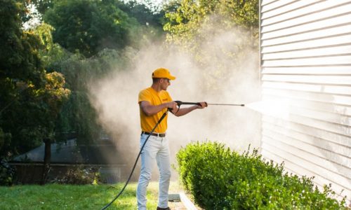 power washing home siding before painting