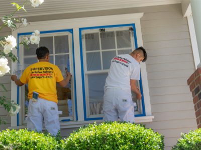 exterior home work area preparation for painting