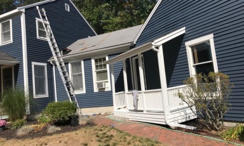 White Trim & Blue Exterior