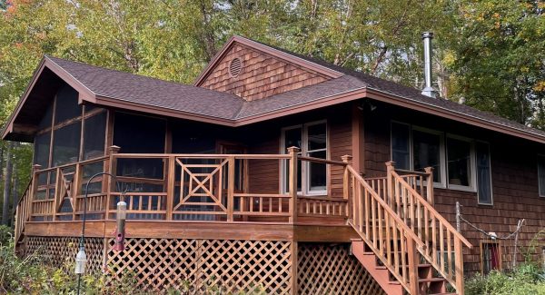 exterior of home after power washing and staining