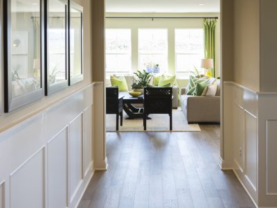 hallway wainscoting with painting sheen