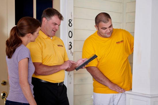 CertaPro customer talking to crew members