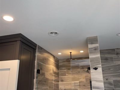 ceiling after repairs and painting