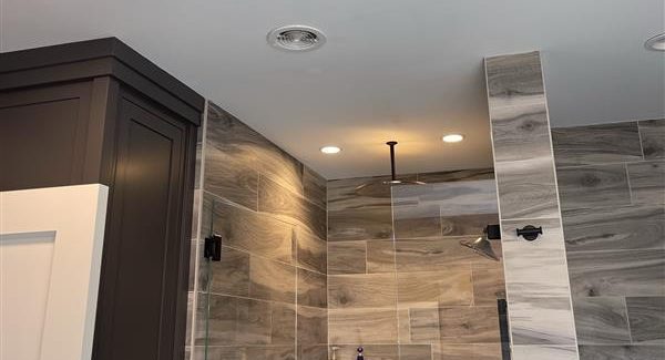 ceiling after repairs and painting