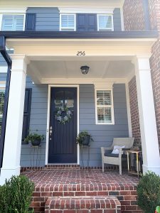 CertaPro Painters of Marietta GA painted a two story colonial style home a blue and white color scheme