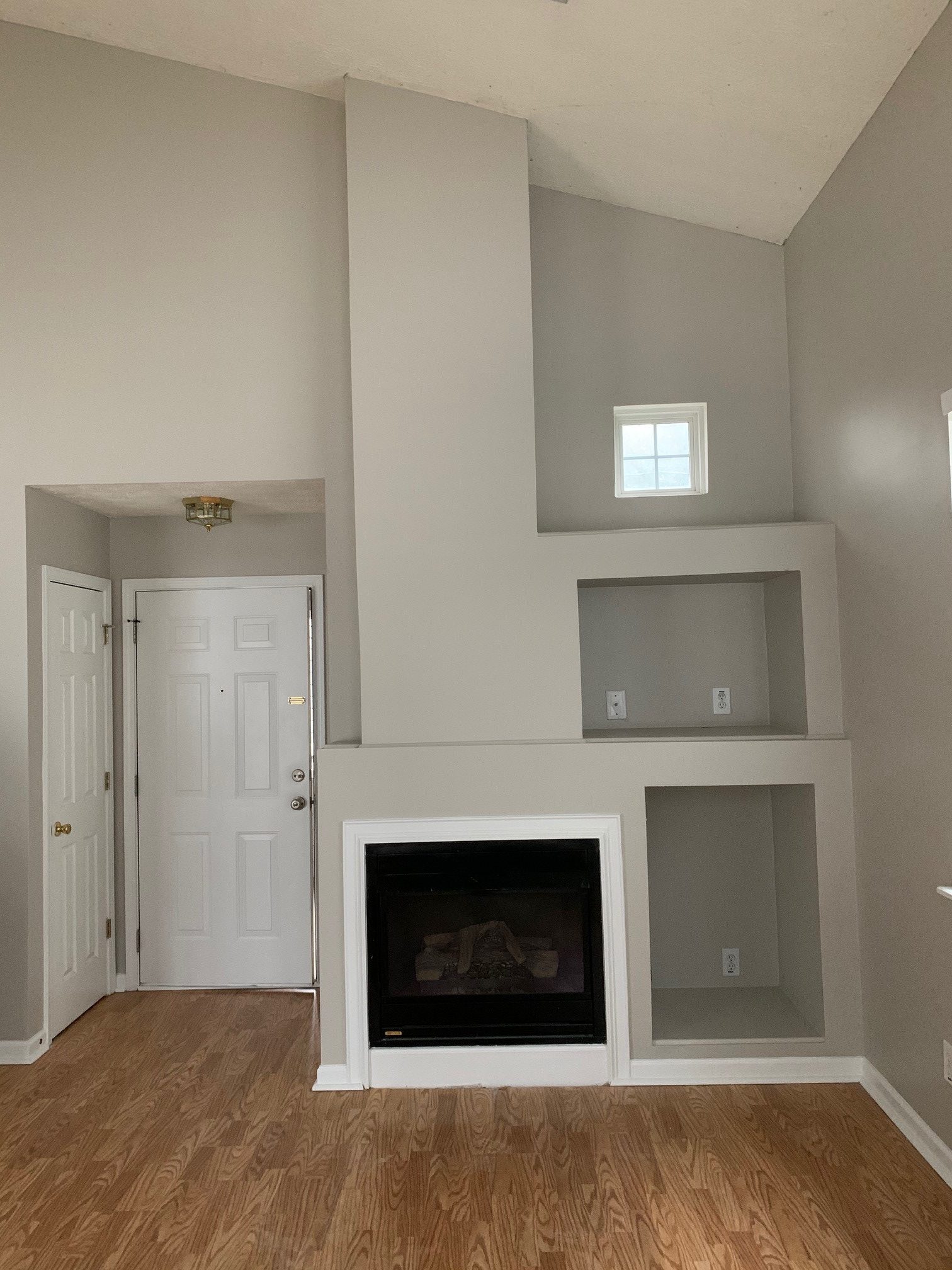 townhome painting fireplace