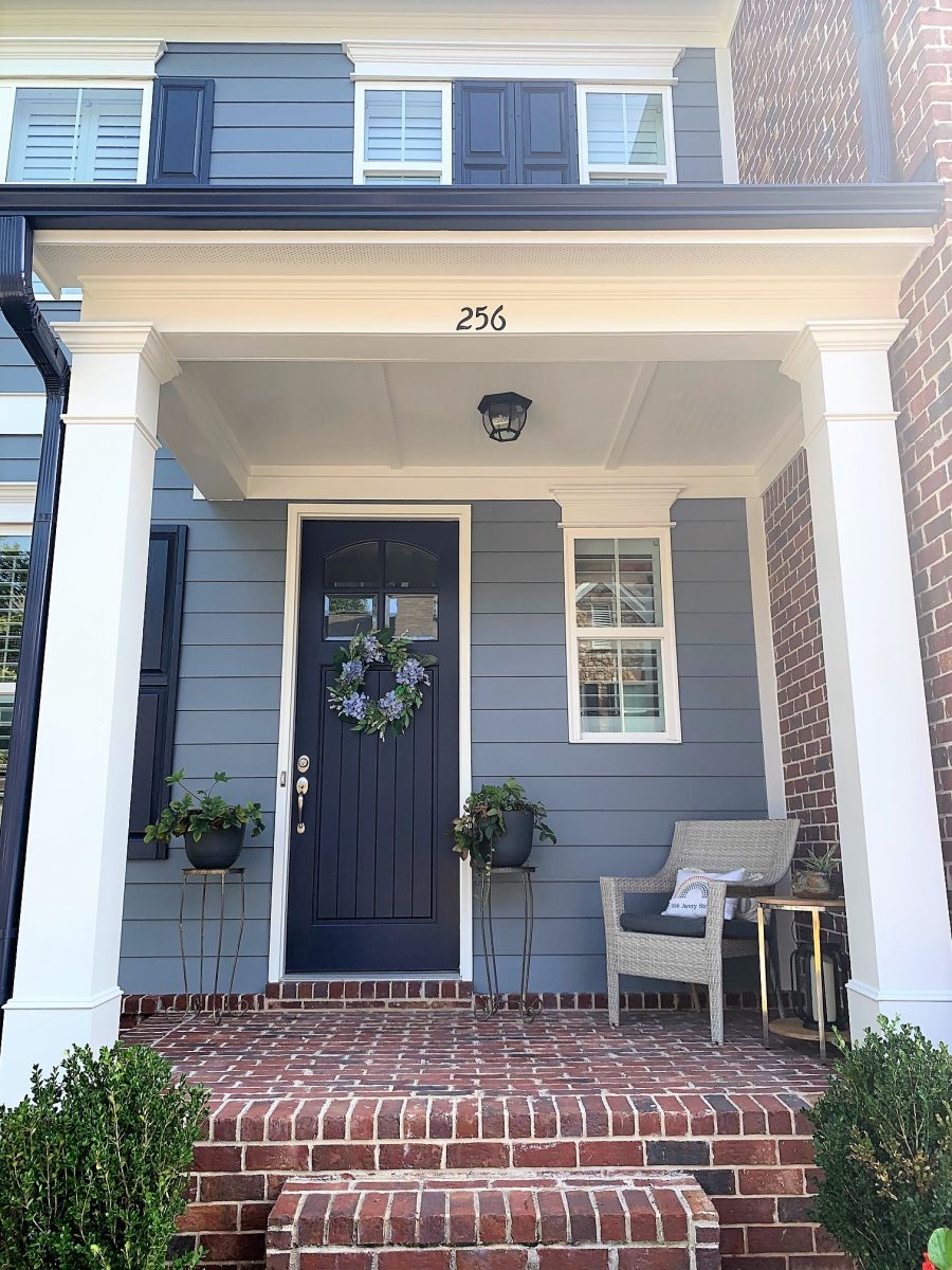 CertaPro Painters of Marietta GA painted a two story colonial style home a blue and white color scheme Preview Image 2