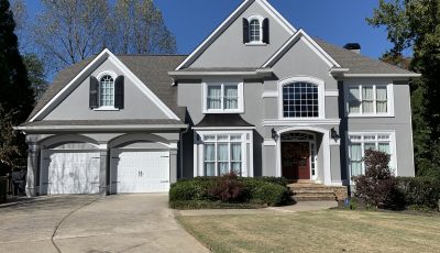 Gray Stucco Exterior House Painting