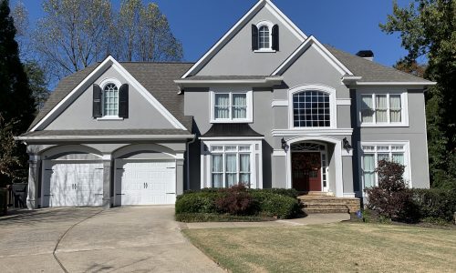 Gray Stucco Exterior House Painting