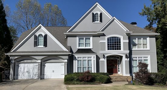 Exterior Painted Stucco Home with Double Garage