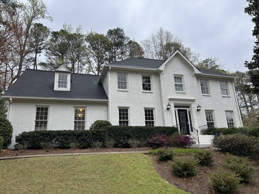 brick home painting white